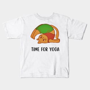 Yoga Cat Stretch Kids T-Shirt